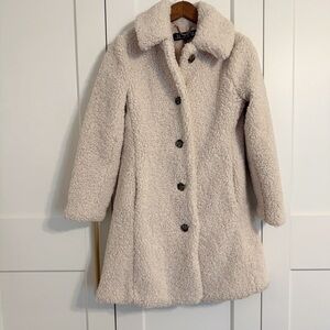 J. CREW Women’s SMALL PETITE Petite Teddy Sherpa Lady Coat Natural BM544